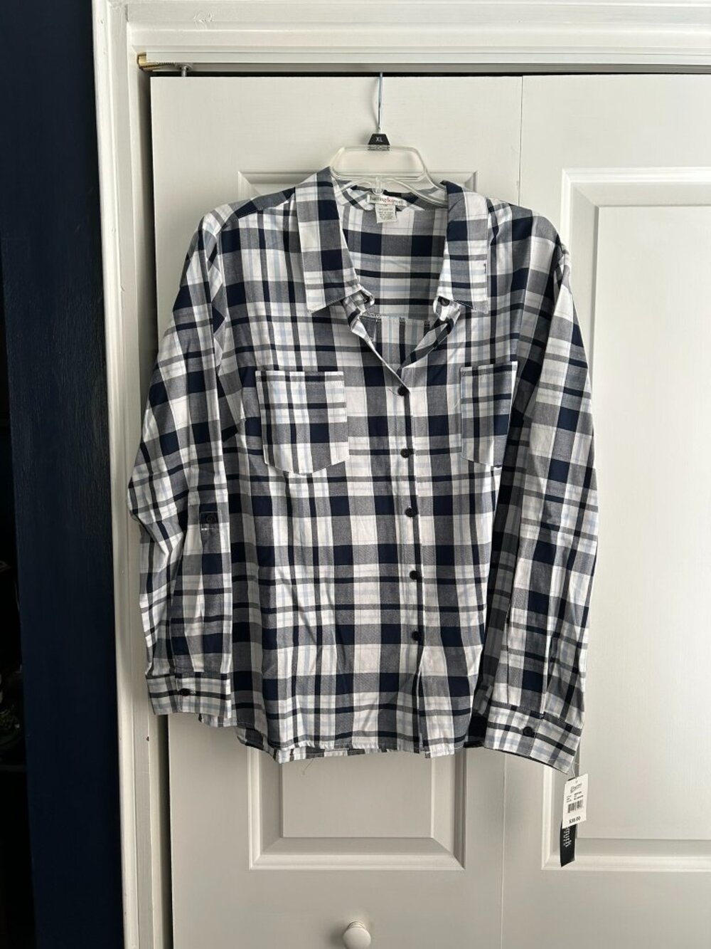Hasting & Smith Women’s 1X Plaid Button-Down Shirt NWT
